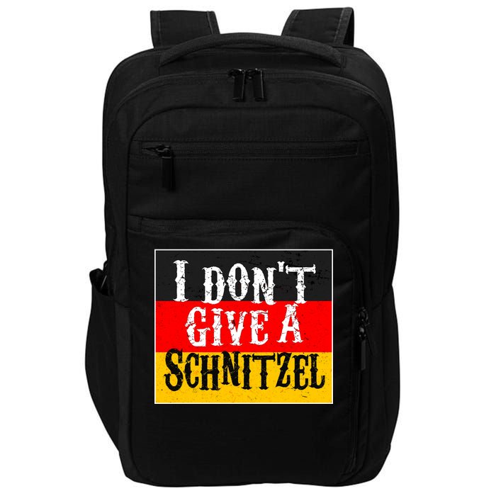 Oktoberfest I Don't Give A Schnitzel German Flag Impact Tech Backpack