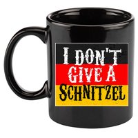 Oktoberfest I Don't Give A Schnitzel German Flag 11oz C Handle Ceramic Mug