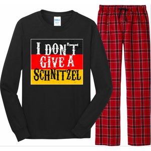 Oktoberfest I Don't Give A Schnitzel German Flag Long Sleeve Pajama Set