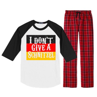 Oktoberfest I Don't Give A Schnitzel German Flag Raglan Sleeve Pajama Set