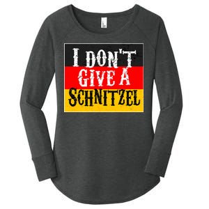 Oktoberfest I Don't Give A Schnitzel German Flag Women's Perfect Tri Tunic Long Sleeve Shirt