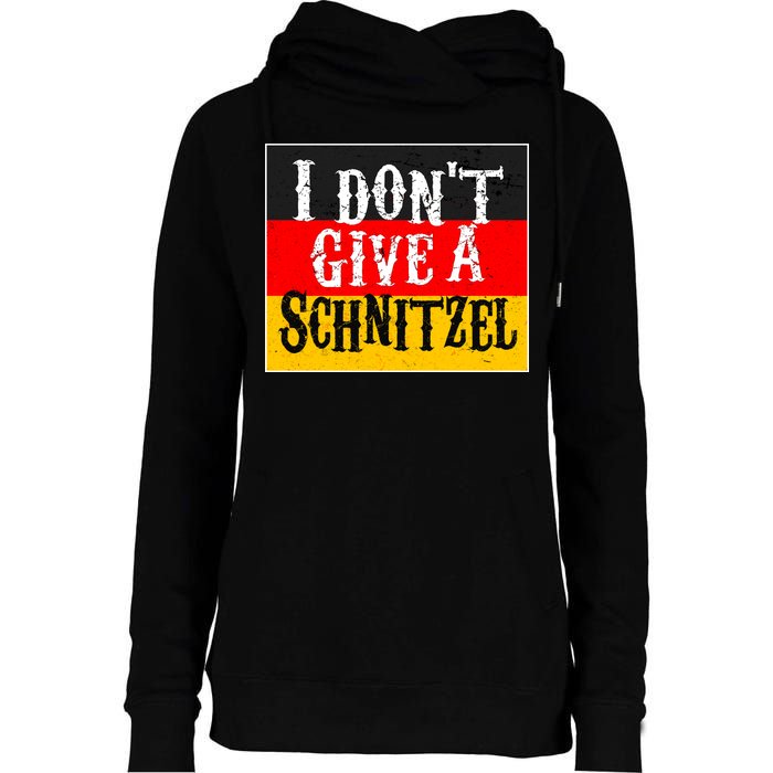 Oktoberfest I Don't Give A Schnitzel German Flag Womens Funnel Neck Pullover Hood