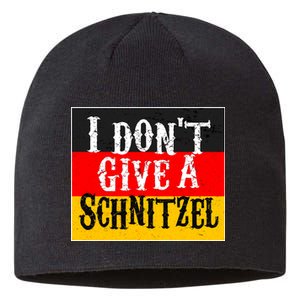 Oktoberfest I Don't Give A Schnitzel German Flag Sustainable Beanie