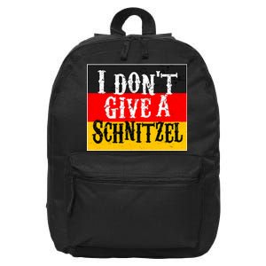 Oktoberfest I Don't Give A Schnitzel German Flag 16 in Basic Backpack