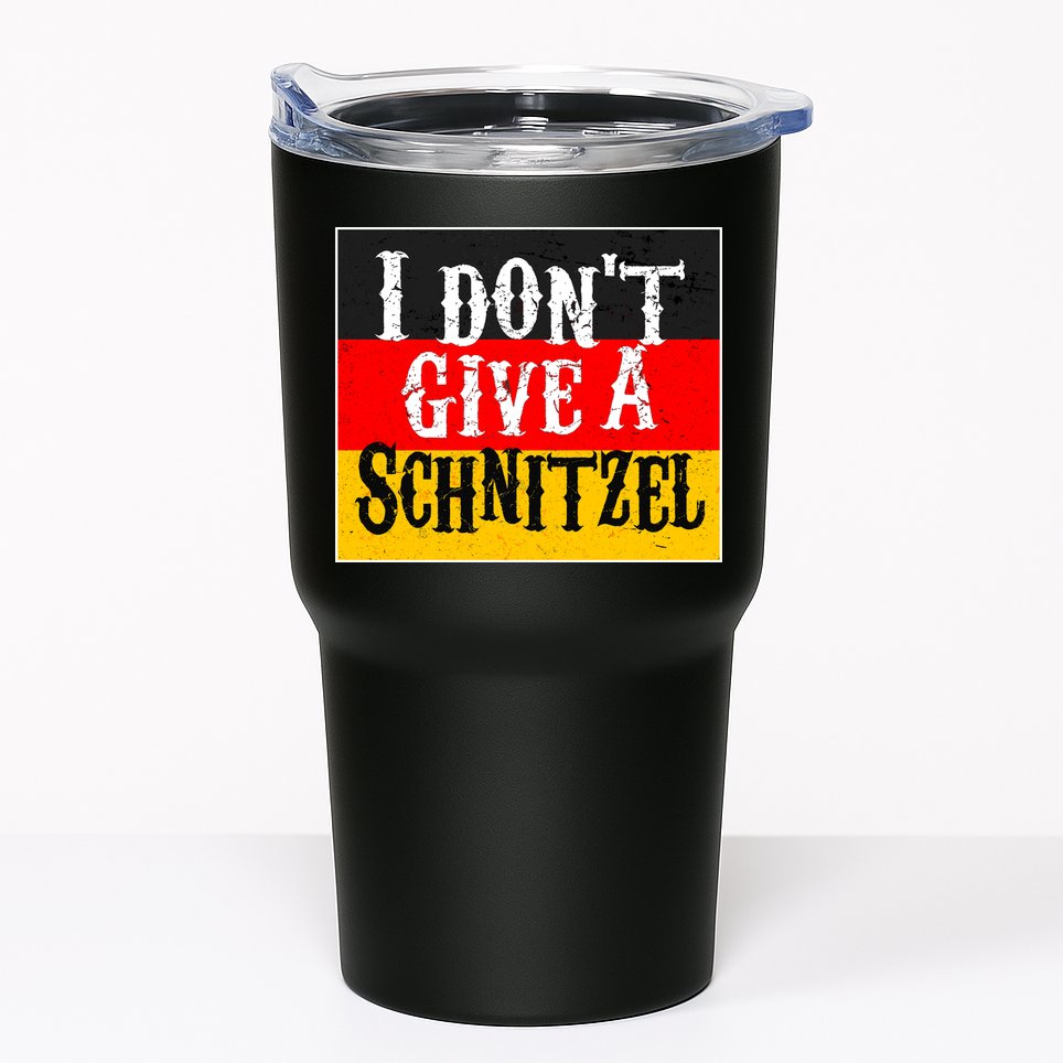 Oktoberfest I Don't Give A Schnitzel German Flag Tumbler