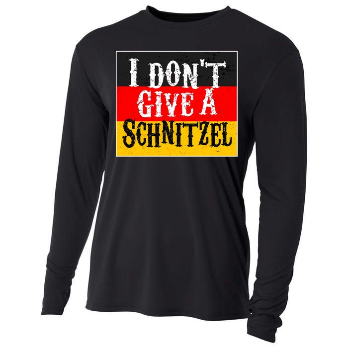 Oktoberfest I Don't Give A Schnitzel German Flag Cooling Performance Long Sleeve Crew