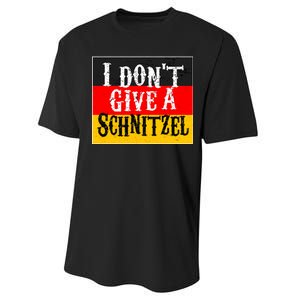 Oktoberfest I Don't Give A Schnitzel German Flag Performance Sprint T-Shirt