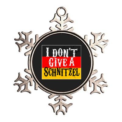 Oktoberfest I Don't Give A Schnitzel German Flag Metallic Star Ornament