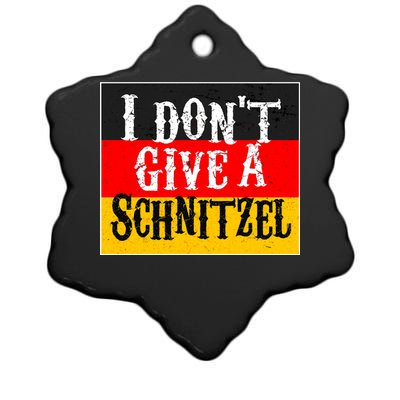 Oktoberfest I Don't Give A Schnitzel German Flag Ceramic Star Ornament