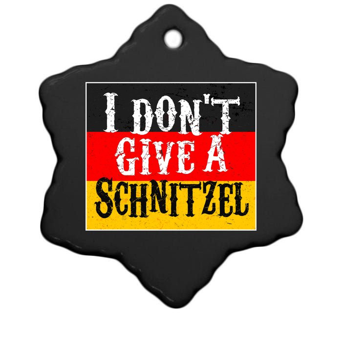 Oktoberfest I Don't Give A Schnitzel German Flag Ceramic Star Ornament