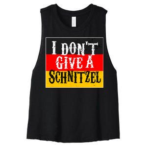 Oktoberfest I Don't Give A Schnitzel German Flag Women's Racerback Cropped Tank