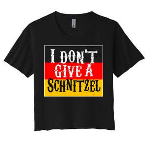 Oktoberfest I Don't Give A Schnitzel German Flag Women's Crop Top Tee