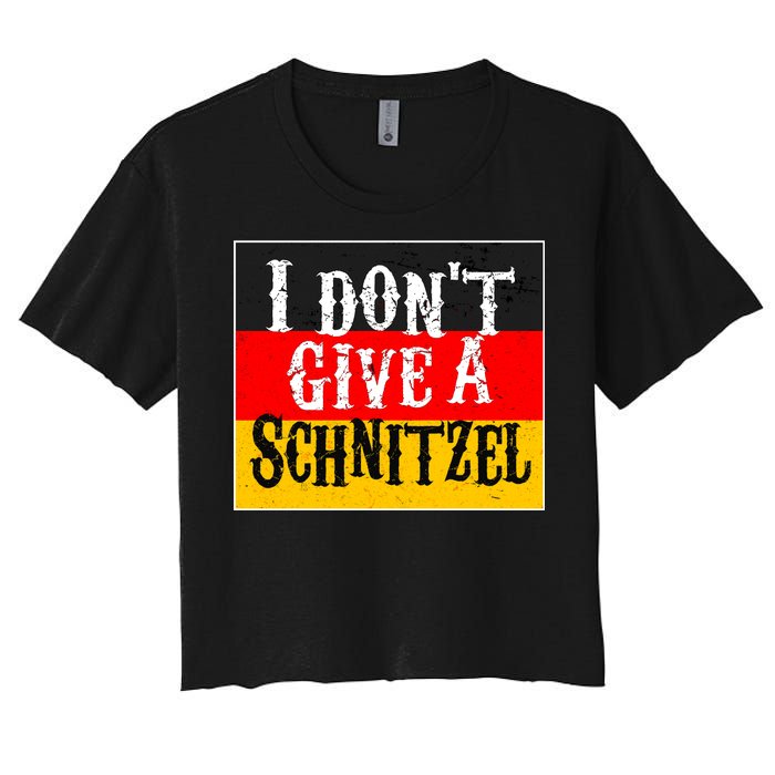 Oktoberfest I Don't Give A Schnitzel German Flag Women's Crop Top Tee