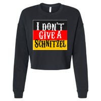 Oktoberfest I Don't Give A Schnitzel German Flag Cropped Pullover Crew