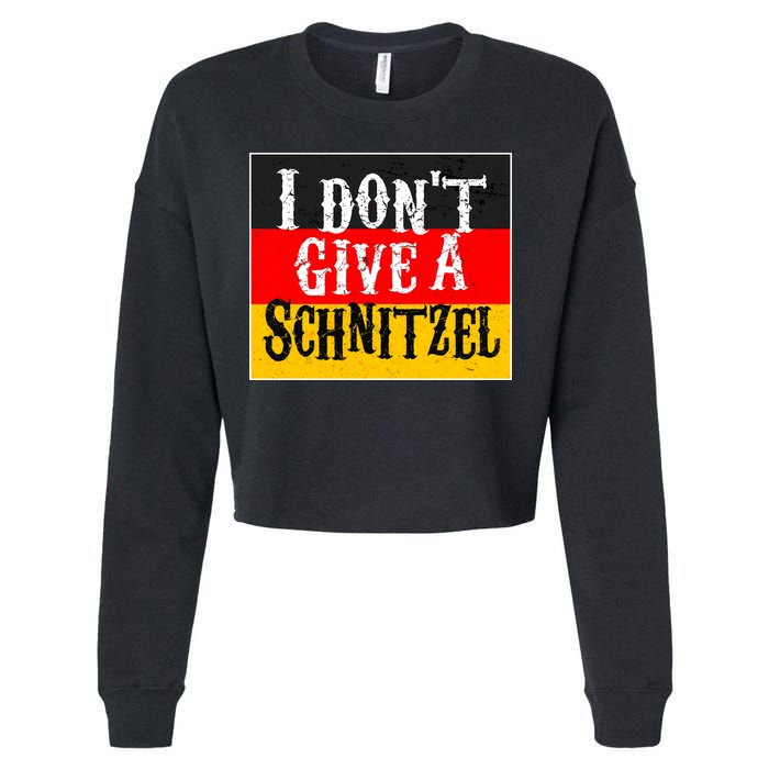 Oktoberfest I Don't Give A Schnitzel German Flag Cropped Pullover Crew