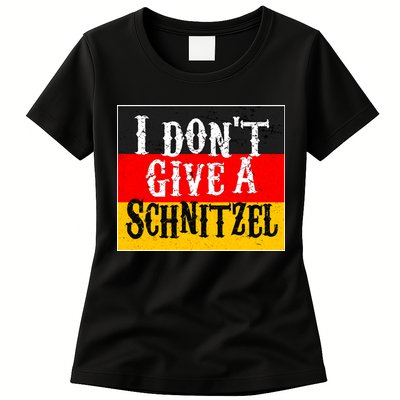 Oktoberfest I Don't Give A Schnitzel German Flag Womens T-Shirt
