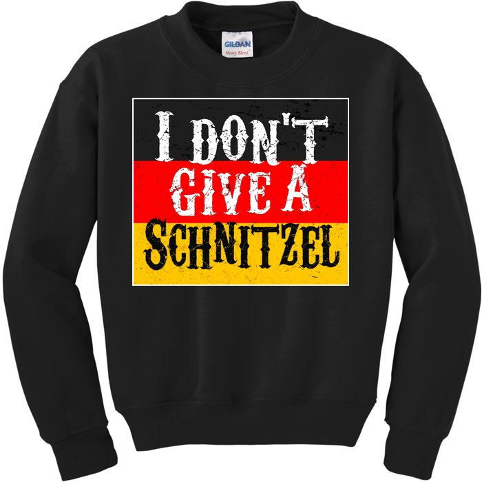 Oktoberfest I Don't Give A Schnitzel German Flag Kids Sweatshirt