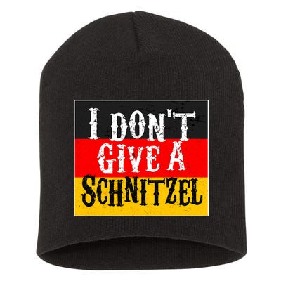 Oktoberfest I Don't Give A Schnitzel German Flag Short Acrylic Beanie