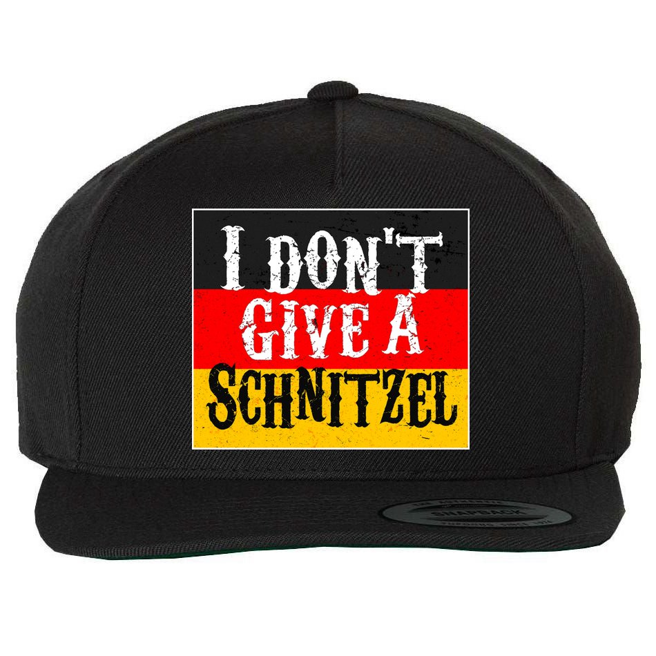 Oktoberfest I Don't Give A Schnitzel German Flag Wool Snapback Cap
