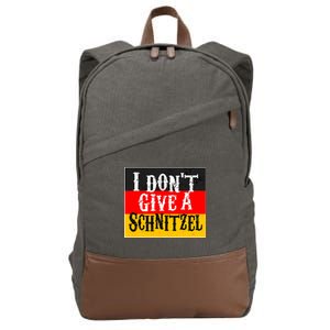 Oktoberfest I Don't Give A Schnitzel German Flag Cotton Canvas Backpack