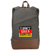Oktoberfest I Don't Give A Schnitzel German Flag Cotton Canvas Backpack