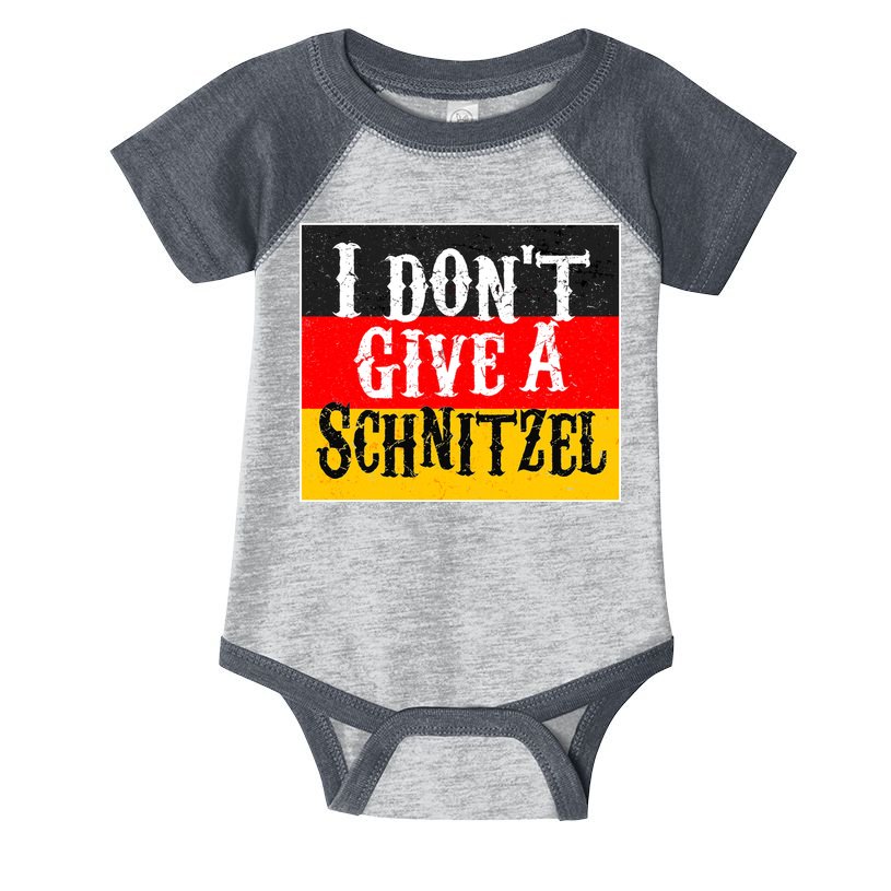 Oktoberfest I Don't Give A Schnitzel German Flag Infant Baby Jersey Bodysuit