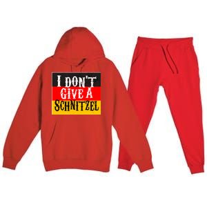 Oktoberfest I Don't Give A Schnitzel German Flag Premium Hooded Sweatsuit Set