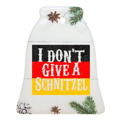 Oktoberfest I Don't Give A Schnitzel German Flag Ceramic Bell Ornament