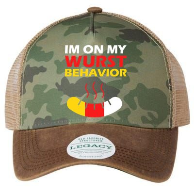 Oktoberfest I'm On My Wurst Behavior  Legacy Tie Dye Trucker Hat