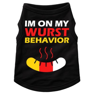Oktoberfest I'm On My Wurst Behavior  Doggie Tank