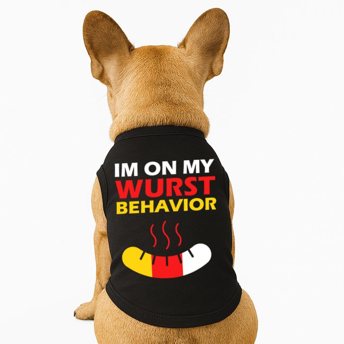 Oktoberfest I'm On My Wurst Behavior  Doggie Tank