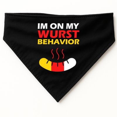 Oktoberfest I'm On My Wurst Behavior  USA-Made Doggie Bandana
