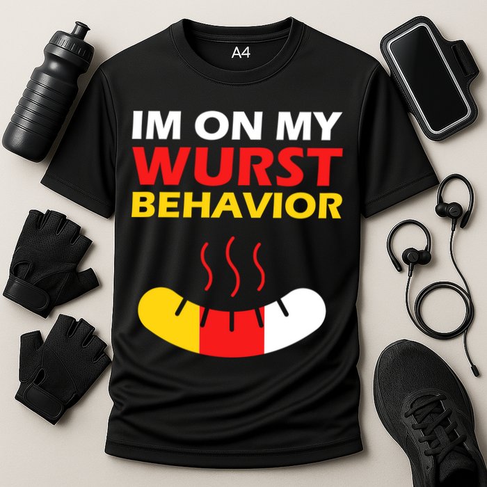 Oktoberfest I'm On My Wurst Behavior  Performance Shirt