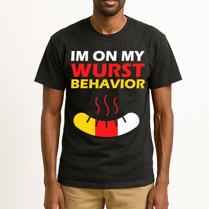 Oktoberfest I'm On My Wurst Behavior  Tall T-Shirt