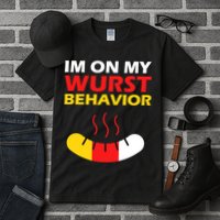 Oktoberfest I'm On My Wurst Behavior  Tall T-Shirt