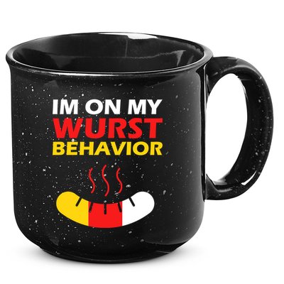 Oktoberfest I'm On My Wurst Behavior  15oz Campfire Ceramic Mug