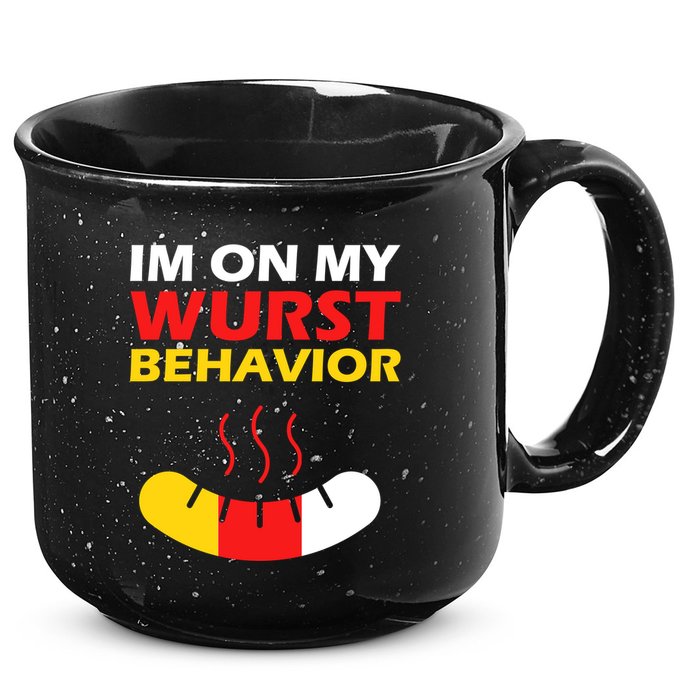 Oktoberfest I'm On My Wurst Behavior  15oz Campfire Ceramic Mug