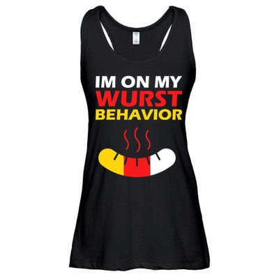 Oktoberfest I'm On My Wurst Behavior  Ladies Essential Flowy Tank