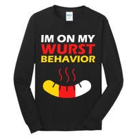 Oktoberfest I'm On My Wurst Behavior  Tall Long Sleeve T-Shirt