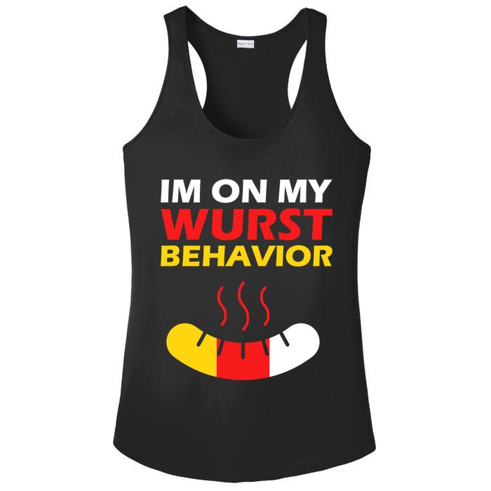Oktoberfest I'm On My Wurst Behavior  Ladies PosiCharge Competitor Racerback Tank