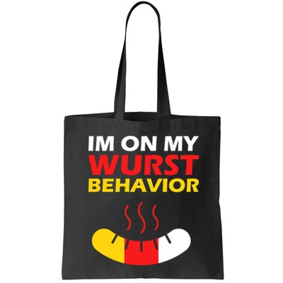 Oktoberfest I'm On My Wurst Behavior  Bag