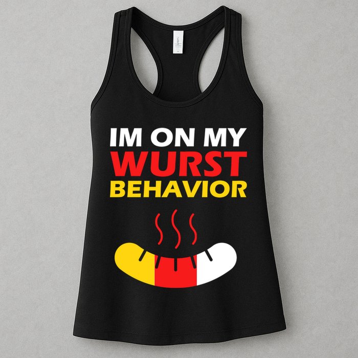 Oktoberfest I'm On My Wurst Behavior  Womens Tank Top