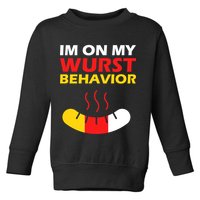 Oktoberfest I'm On My Wurst Behavior  Toddler Sweatshirt