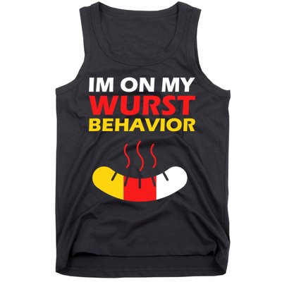 Oktoberfest I'm On My Wurst Behavior  Tank Top
