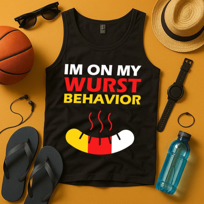 Oktoberfest I'm On My Wurst Behavior  Tank Top