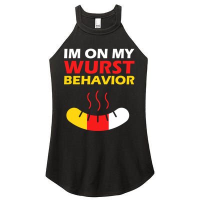 Oktoberfest I'm On My Wurst Behavior  Women's Perfect Tri Rocker Tank