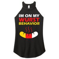 Oktoberfest I'm On My Wurst Behavior  Women's Perfect Tri Rocker Tank