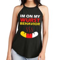 Oktoberfest I'm On My Wurst Behavior  Women's Perfect Tri Rocker Tank