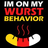 Oktoberfest I'm On My Wurst Behavior  Women's V-Neck T-Shirt