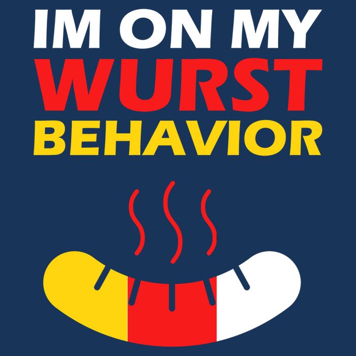 Oktoberfest I'm On My Wurst Behavior  Infant Baby Jersey Bodysuit
